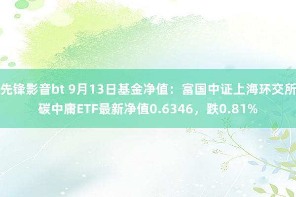 先锋影音bt 9月13日基金净值：富国中证上海环交所碳中庸ETF最新净值0.6346，跌0.81%