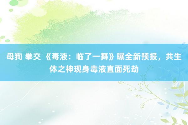 母狗 拳交 《毒液：临了一舞》曝全新预报，共生体之神现身毒液直面死劫