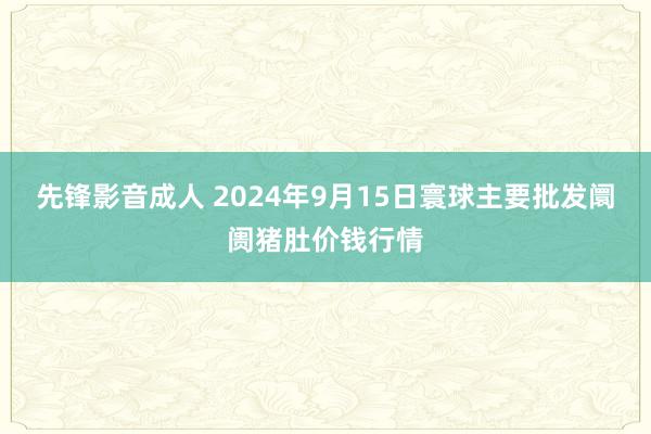 先锋影音成人 2024年9月15日寰球主要批发阛阓猪肚价钱行情