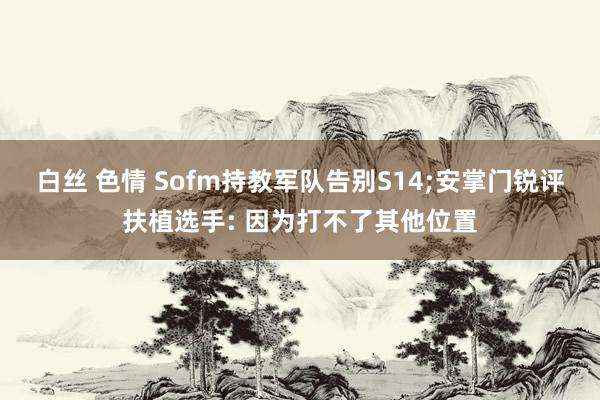 白丝 色情 Sofm持教军队告别S14;安掌门锐评扶植选手: 因为打不了其他位置