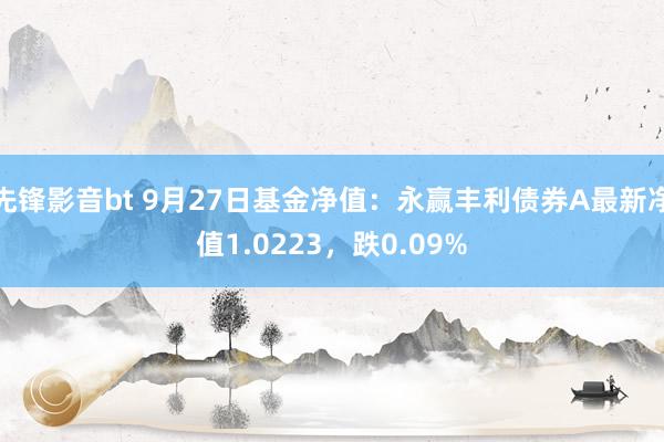 先锋影音bt 9月27日基金净值：永赢丰利债券A最新净值1.0223，跌0.09%