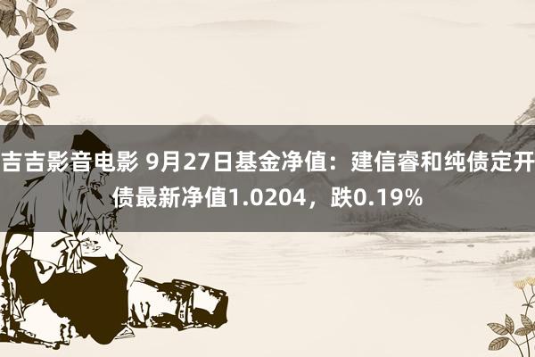 吉吉影音电影 9月27日基金净值：建信睿和纯债定开债最新净值1.0204，跌0.19%