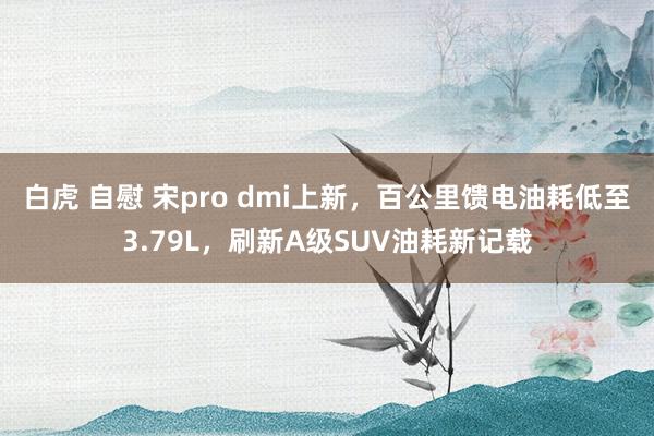 白虎 自慰 宋pro dmi上新，百公里馈电油耗低至3.79L，刷新A级SUV油耗新记载