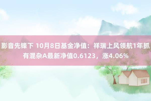 影音先锋下 10月8日基金净值：祥瑞上风领航1年抓有混杂A最新净值0.6123，涨4.06%