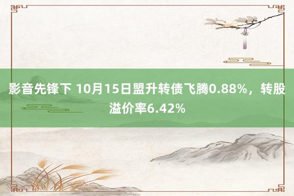 影音先锋下 10月15日盟升转债飞腾0.88%，转股溢价率6.42%