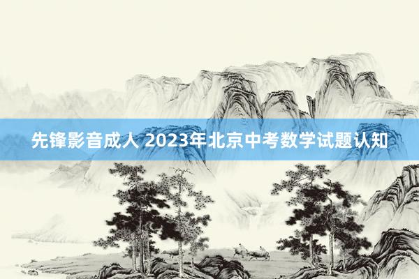 先锋影音成人 2023年北京中考数学试题认知