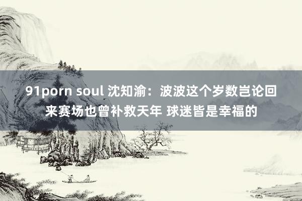 91porn soul 沈知渝：波波这个岁数岂论回来赛场也曾补救天年 球迷皆是幸福的