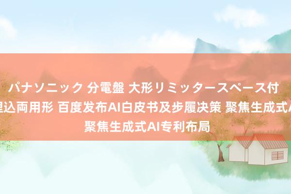 パナソニック 分電盤 大形リミッタースペース付 露出・半埋込両用形 百度发布AI白皮书及步履决策 聚焦生成式AI专利布局